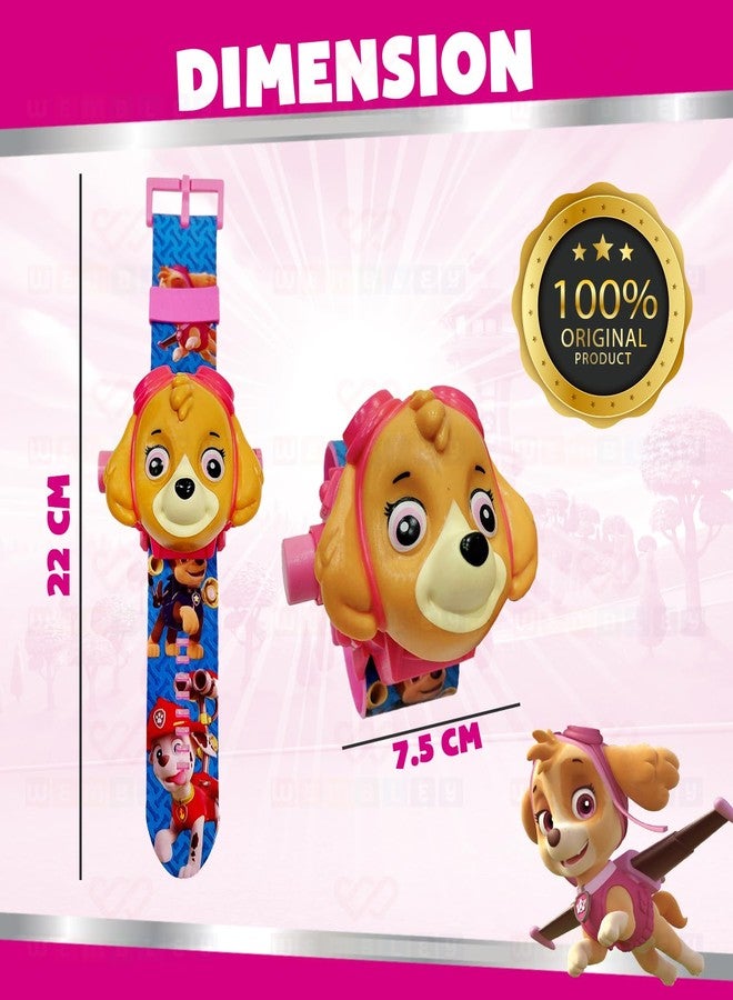 Wembley Paw Patrol Digital Projector Watch for Kids| Attractive Watch with Time, Date & Month| Silicone Strap & Unbreakable Case| Fun & Colorful Educational Watch| Rakhi Gift for Boys and Girls- Skye - Image 3